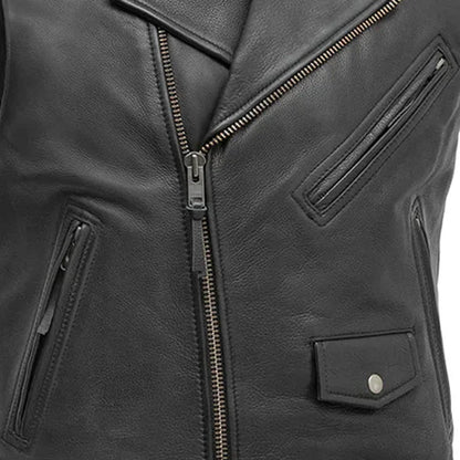Rockin - Men's Motorcycle Leather Vest - Lux Ryder