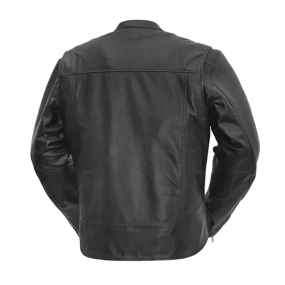 Classic Leather Motorcycle Jacket with Thermal Liner for Riding Comfort - Lux Ryder