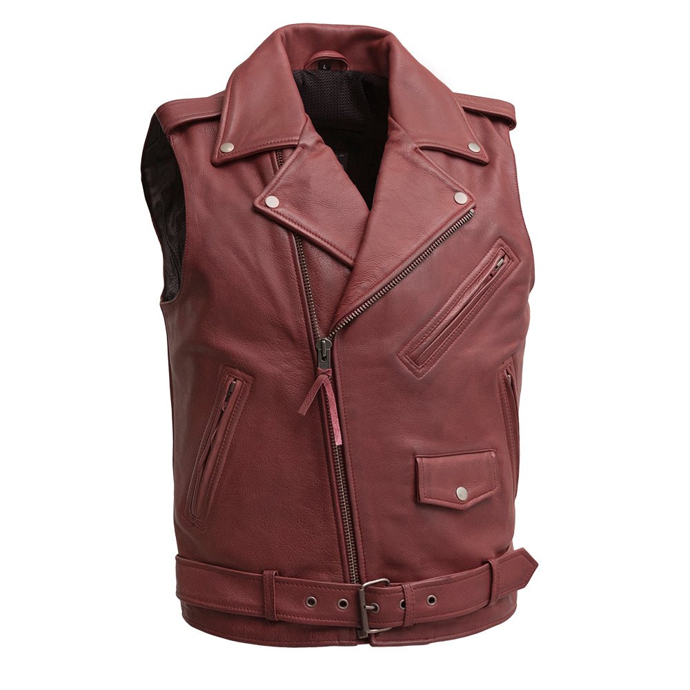 Roller - Men's Motorcycle Leather Vest - Lux Ryder