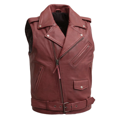 Roller - Men's Motorcycle Leather Vest - Lux Ryder