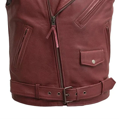 Roller - Men's Motorcycle Leather Vest - Lux Ryder