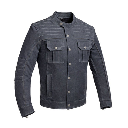 Men’s Denim Motorcycle Jacket with Padded Protection - Lux Ryder