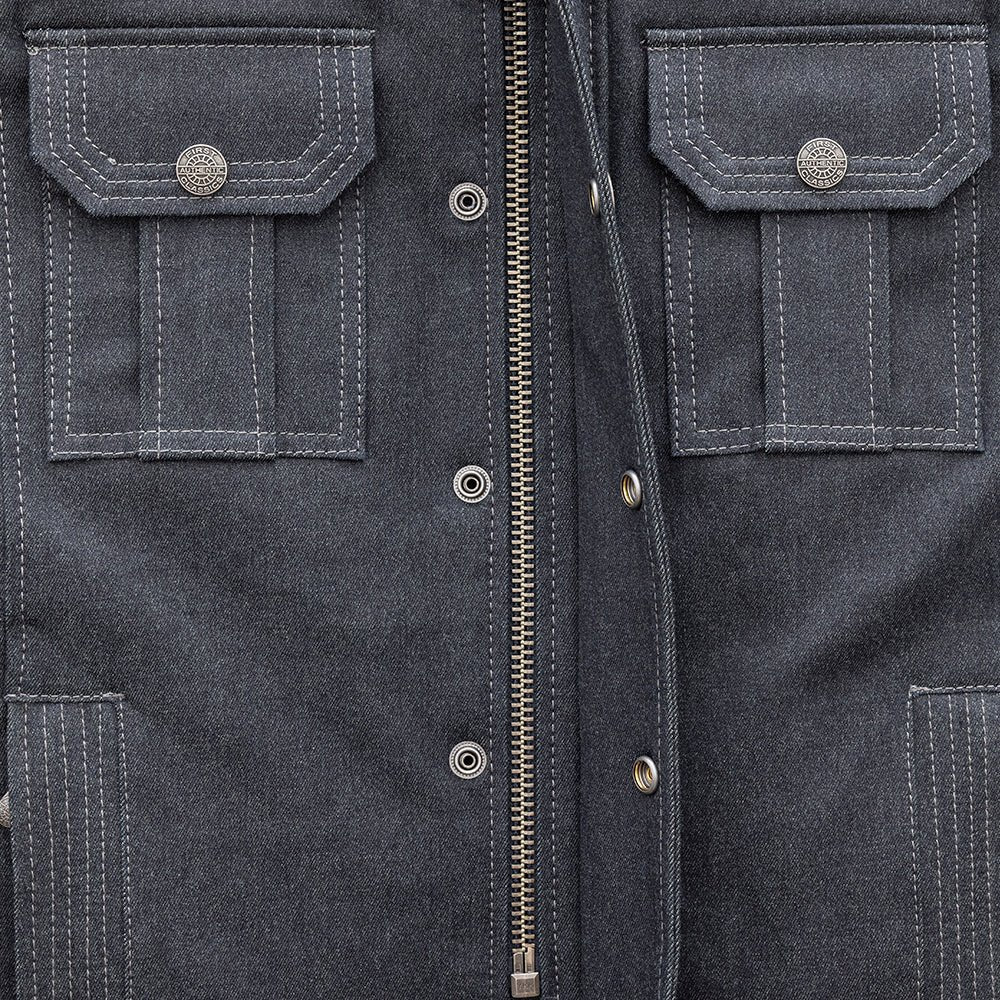 Men’s Denim Motorcycle Jacket with Padded Protection - Lux Ryder