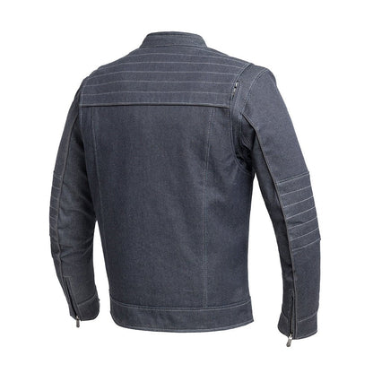 Men’s Denim Motorcycle Jacket with Padded Protection - Lux Ryder