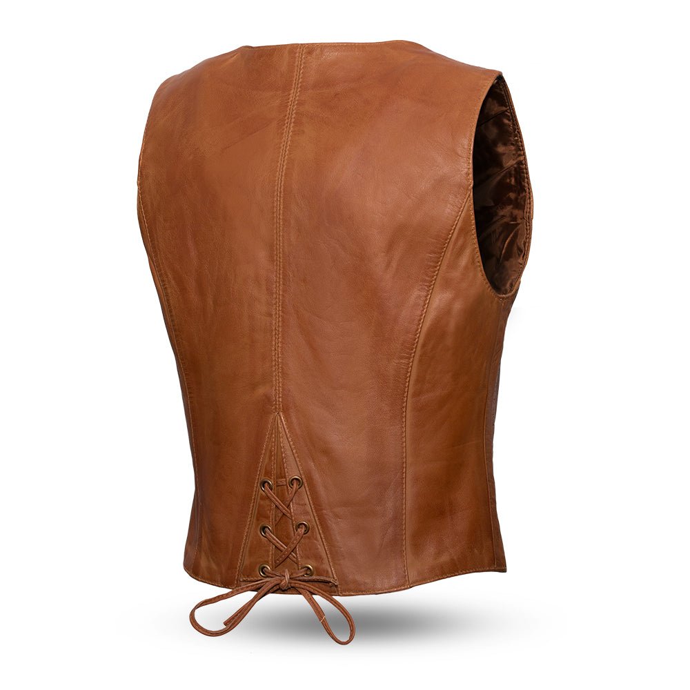 Women’s Western Style Leather Motorcycle Vest - Lux Ryder
