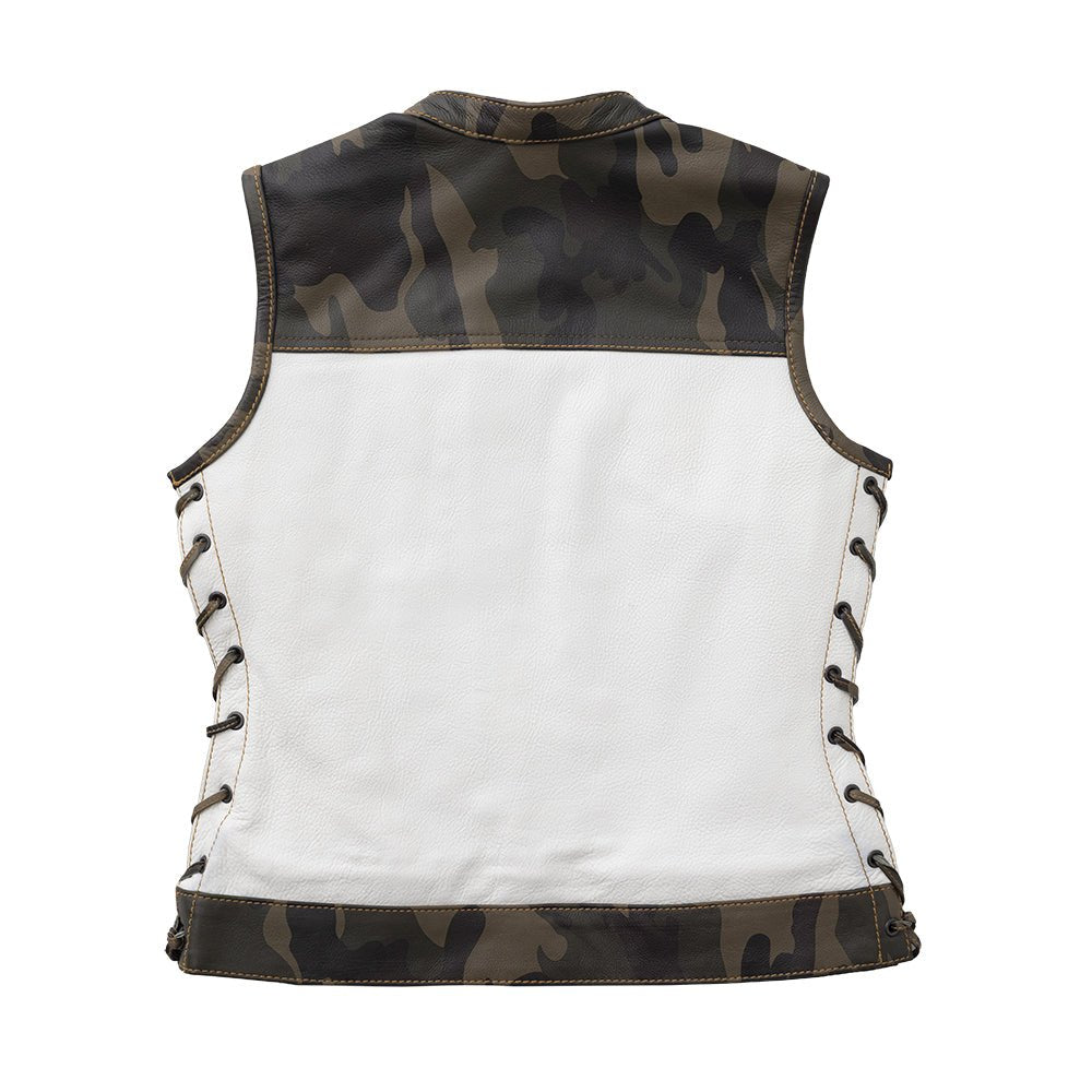 Women’s Club Style Leather Motorcycle Vest - Lux Ryder