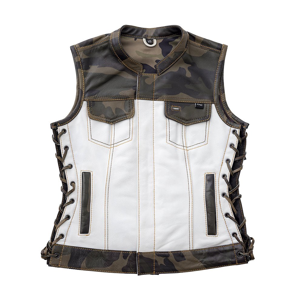 Women’s Club Style Leather Motorcycle Vest - Lux Ryder
