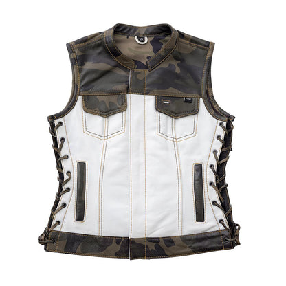Women’s Club Style Leather Motorcycle Vest - Lux Ryder