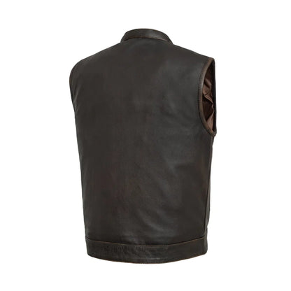 Sharp Shooter Men's Motorcycle Leather Vest - Lux Ryder