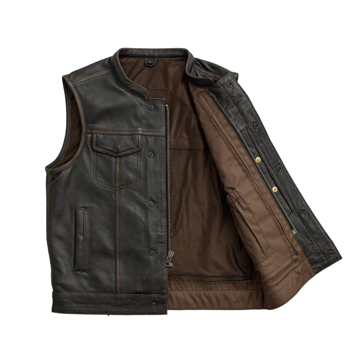 Sharp Shooter Men's Motorcycle Leather Vest - Lux Ryder