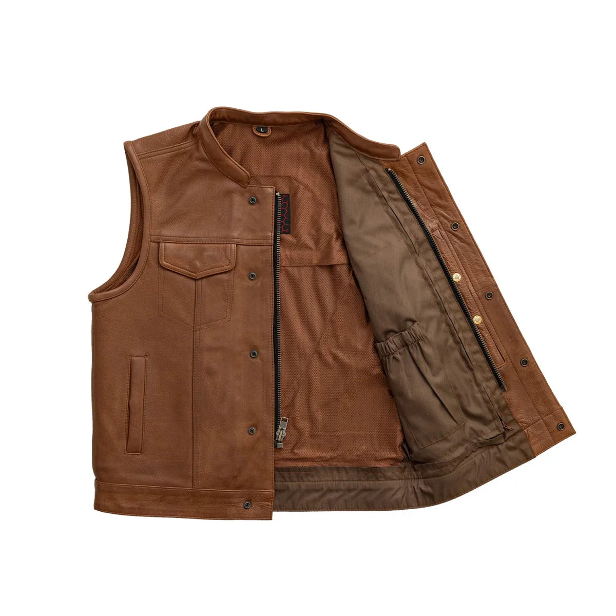 Sharp Shooter Men's Motorcycle Leather Vest - Lux Ryder
