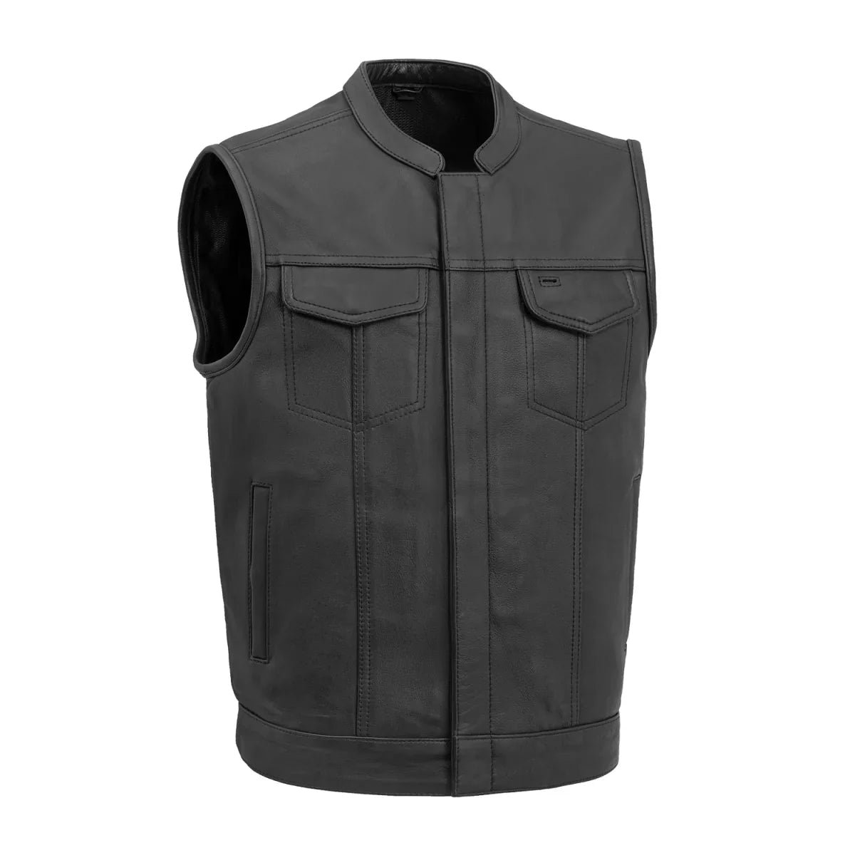 Sharp Shooter Men's Motorcycle Leather Vest - Lux Ryder