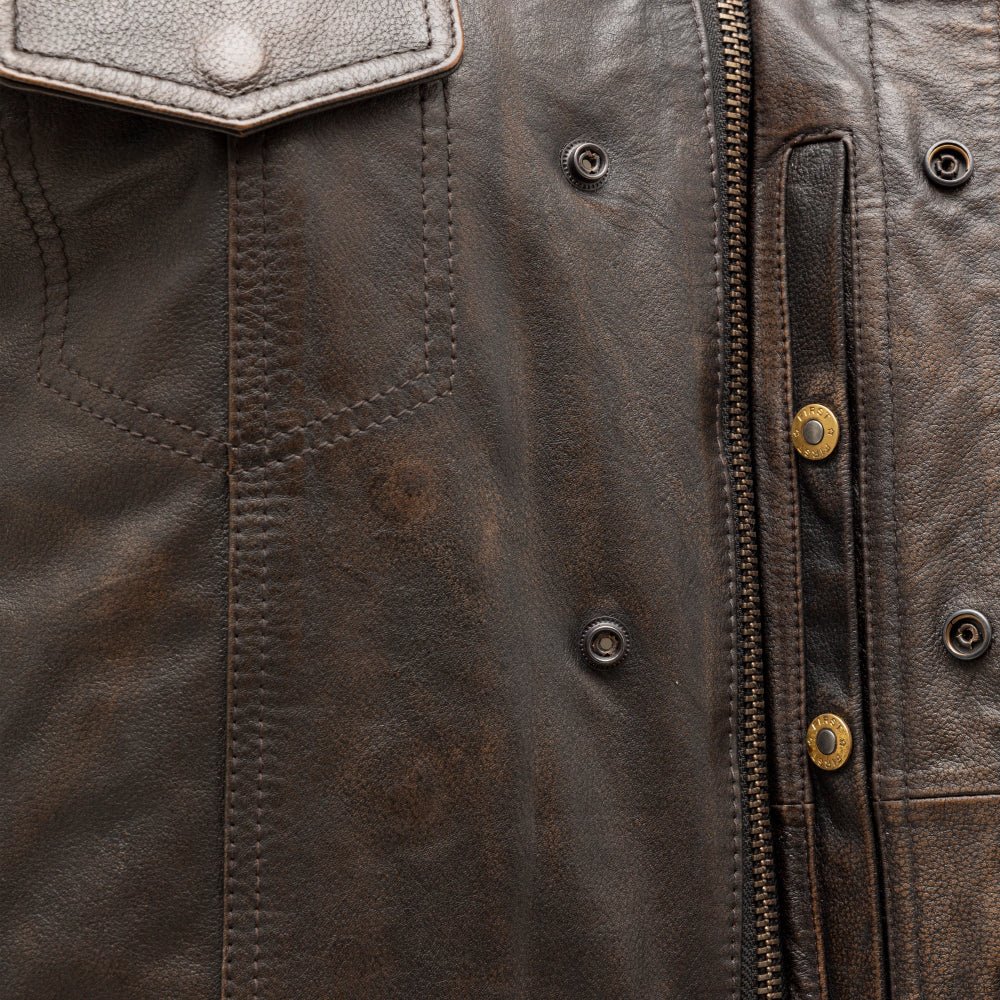 Sharp Shooter Men's Motorcycle Leather Vest - Lux Ryder