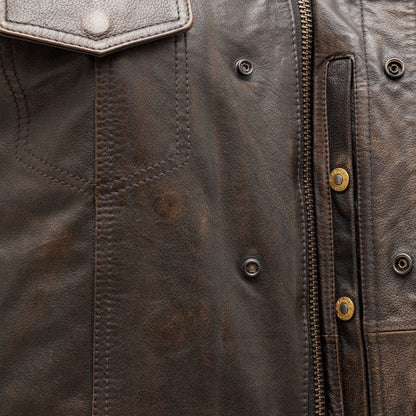 Sharp Shooter Men's Motorcycle Leather Vest - Lux Ryder