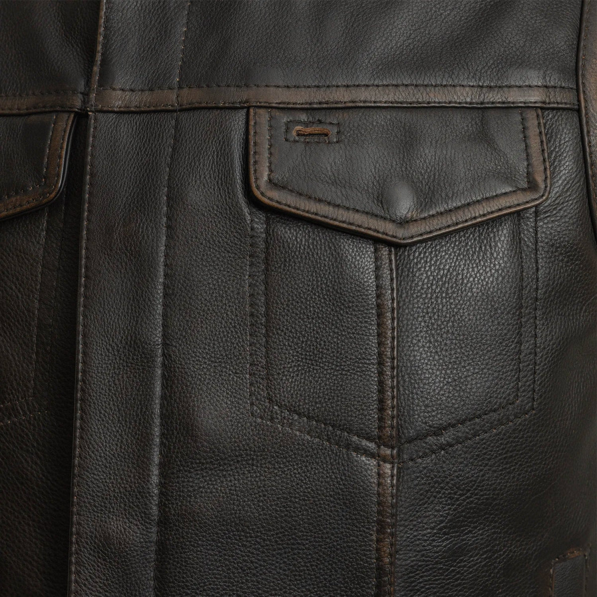 Sharp Shooter Men's Motorcycle Leather Vest - Lux Ryder