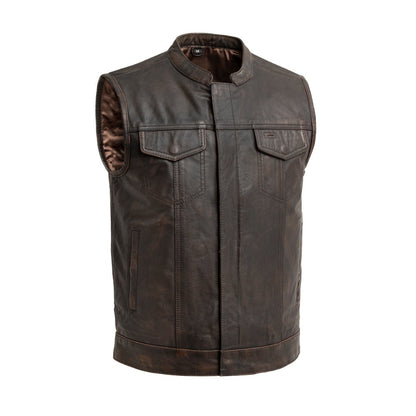 Sharp Shooter Men's Motorcycle Leather Vest - Lux Ryder