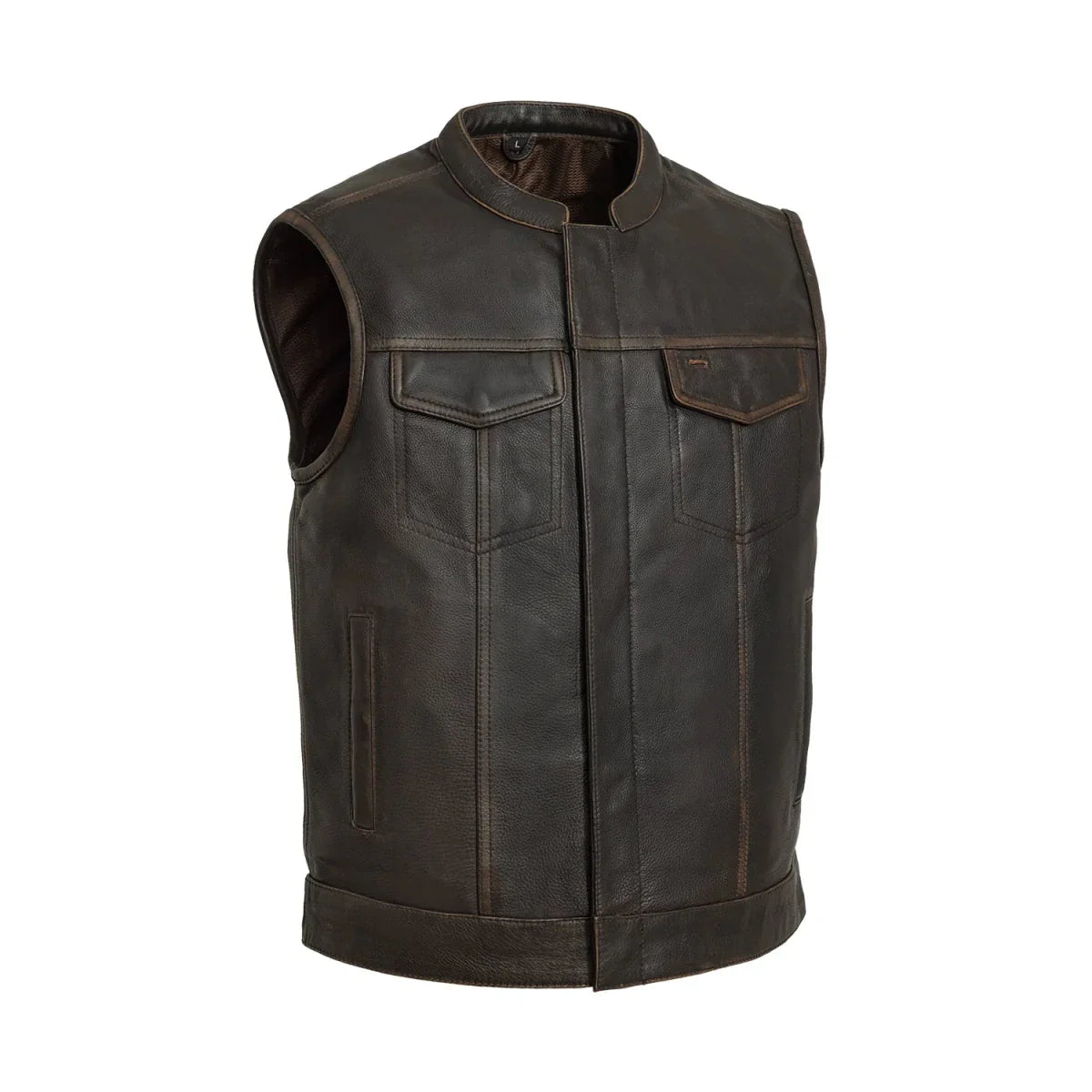 Sharp Shooter Men's Motorcycle Leather Vest - Lux Ryder