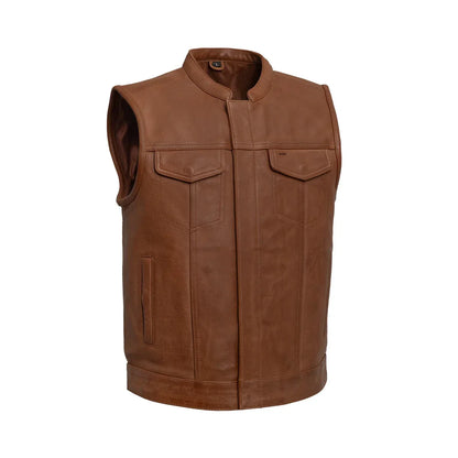 Sharp Shooter Men's Motorcycle Leather Vest - Lux Ryder