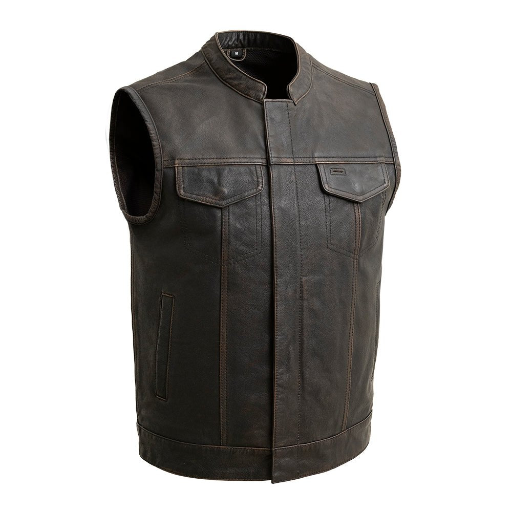 Sharp Shooter Men's Motorcycle Leather Vest - Lux Ryder