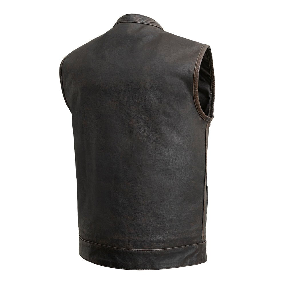 Sharp Shooter Men's Motorcycle Leather Vest - Lux Ryder