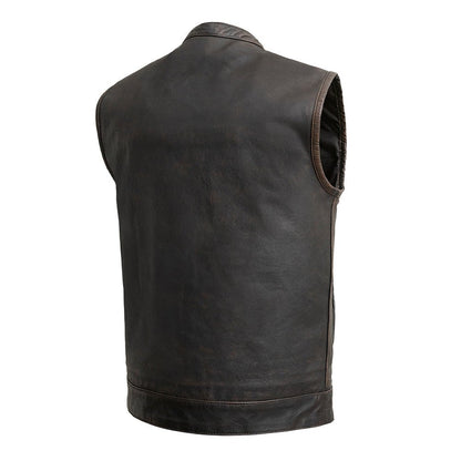 Sharp Shooter Men's Motorcycle Leather Vest - Lux Ryder