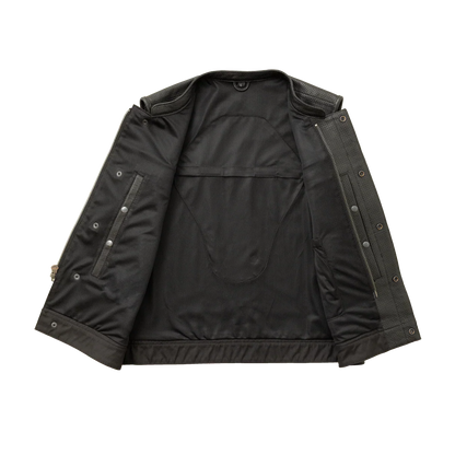 Sharp Shooter Perforated Men's Motorcycle Leather Vest - Lux Ryder