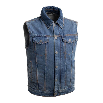 Showdown Motorcycle Lightweight Denim Vest - Lux Ryder
