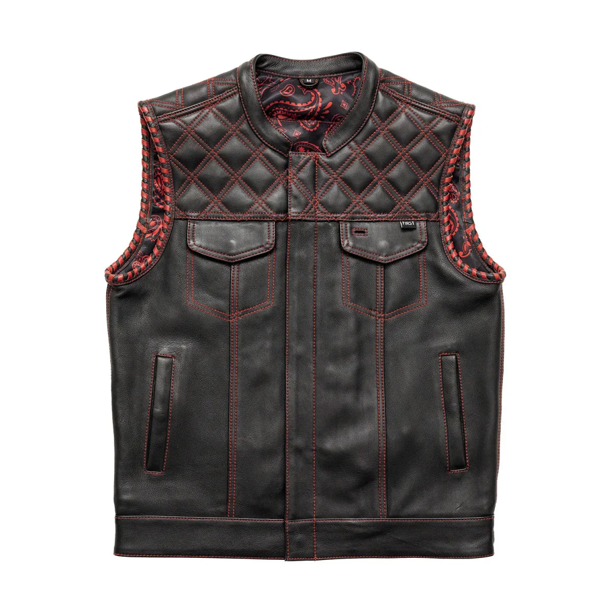 Sinister - Men's Motorcycle Leather Vest - Lux Ryder