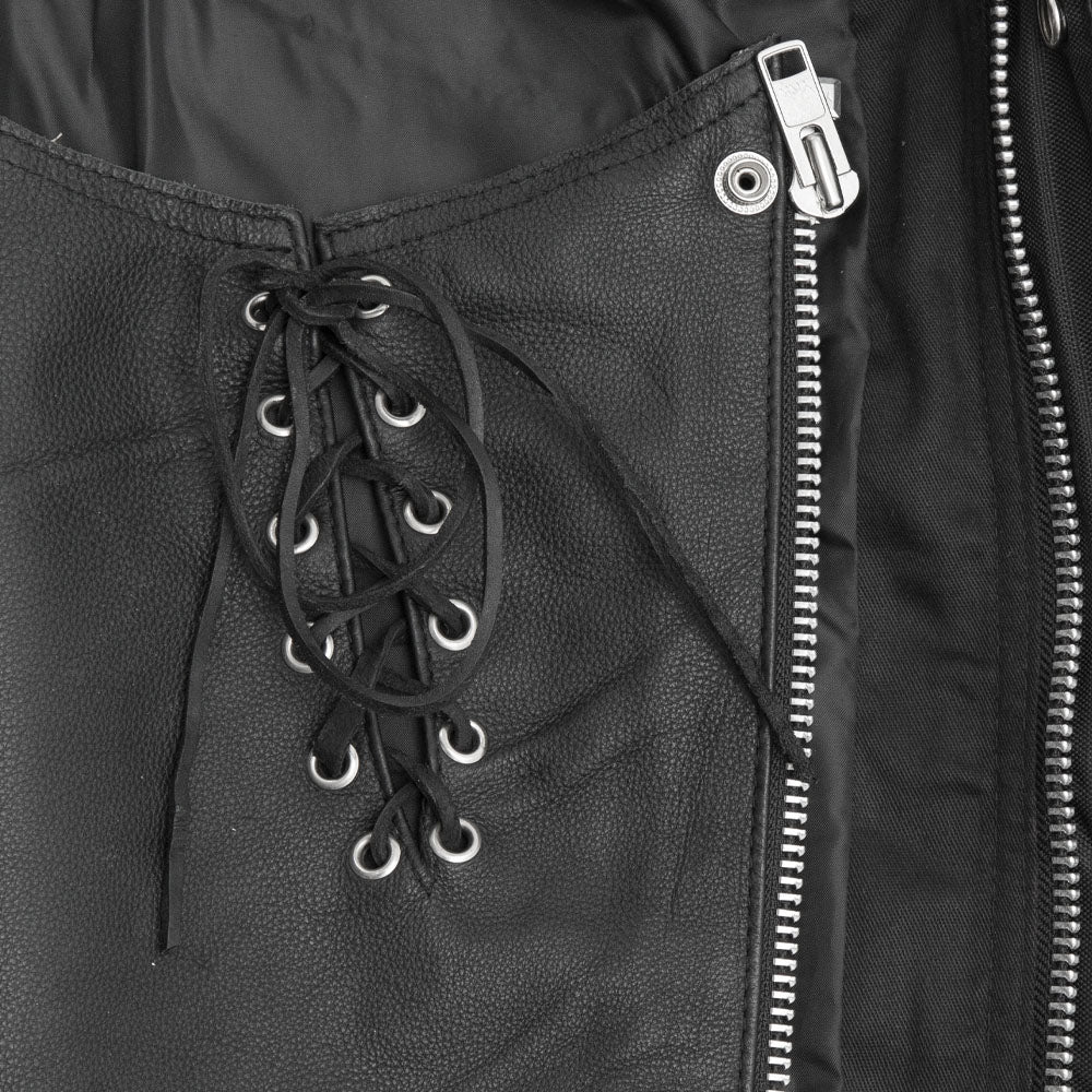 Women’s Leather Chaps for Motorcycle Riding – Adjustable, Fully Lined Fit - Lux Ryder