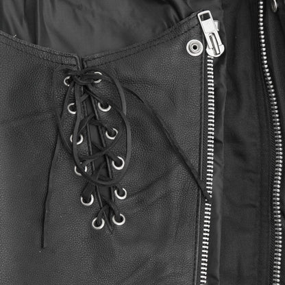 Women’s Leather Chaps for Motorcycle Riding – Adjustable, Fully Lined Fit - Lux Ryder