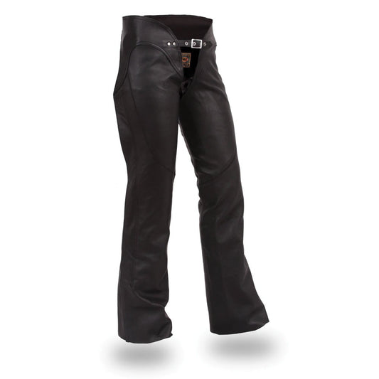 Women’s Leather Chaps for Motorcycle Riding – Adjustable, Fully Lined Fit - Lux Ryder