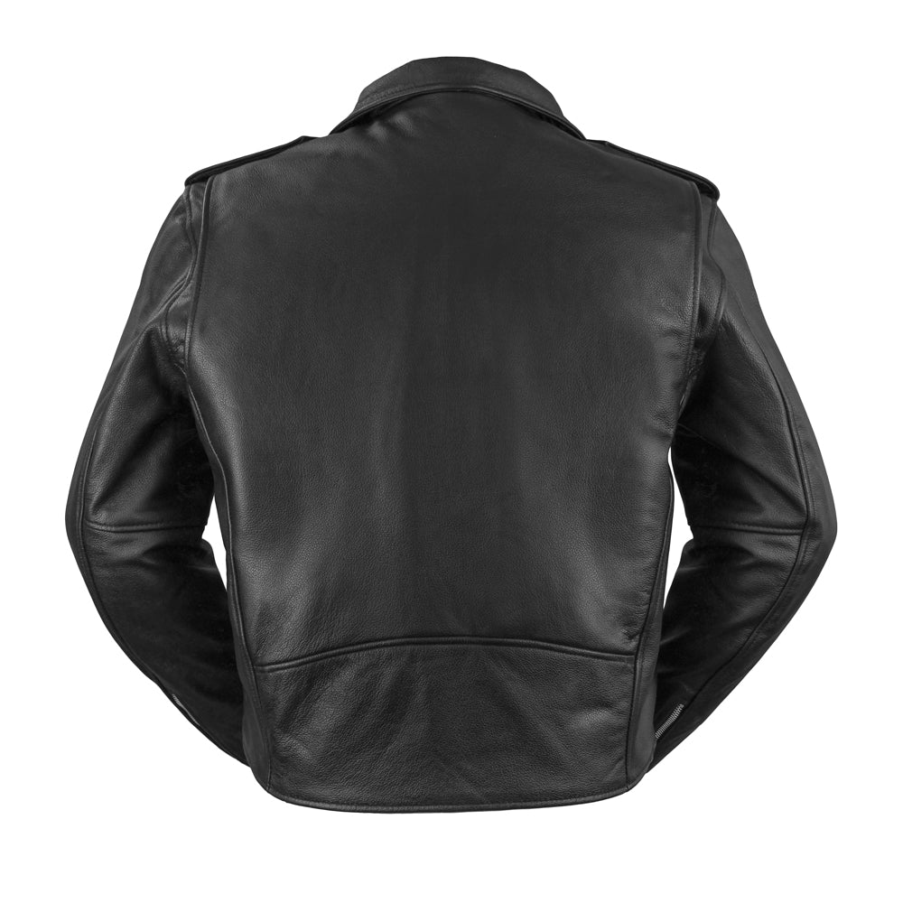 Men’s Classic Motorcycle Leather Jacket with Asymmetrical Zip - Lux Ryder