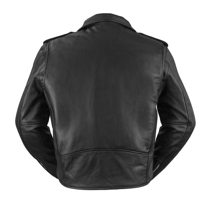 Men’s Classic Motorcycle Leather Jacket with Asymmetrical Zip - Lux Ryder