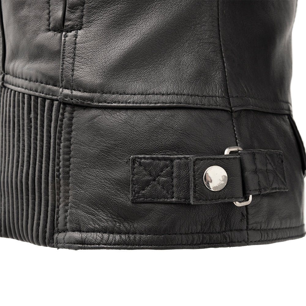 Women’s Leather Motorcycle Jacket with Asymmetrical Zip Design - Lux Ryder