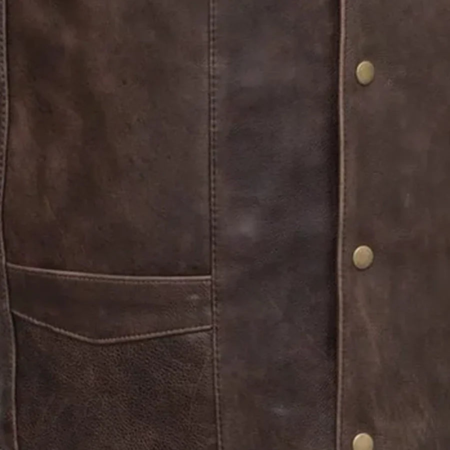 Texan Men's Motorcycle Western Style Leather Vest - Lux Ryder