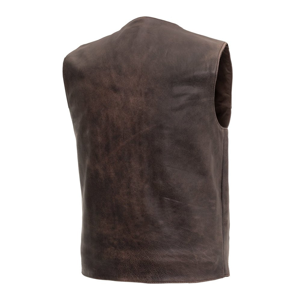 Texan Men's Motorcycle Western Style Leather Vest - Lux Ryder