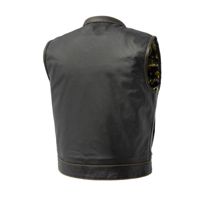 Men’s Leather Motorcycle Club Vest - Lux Ryder