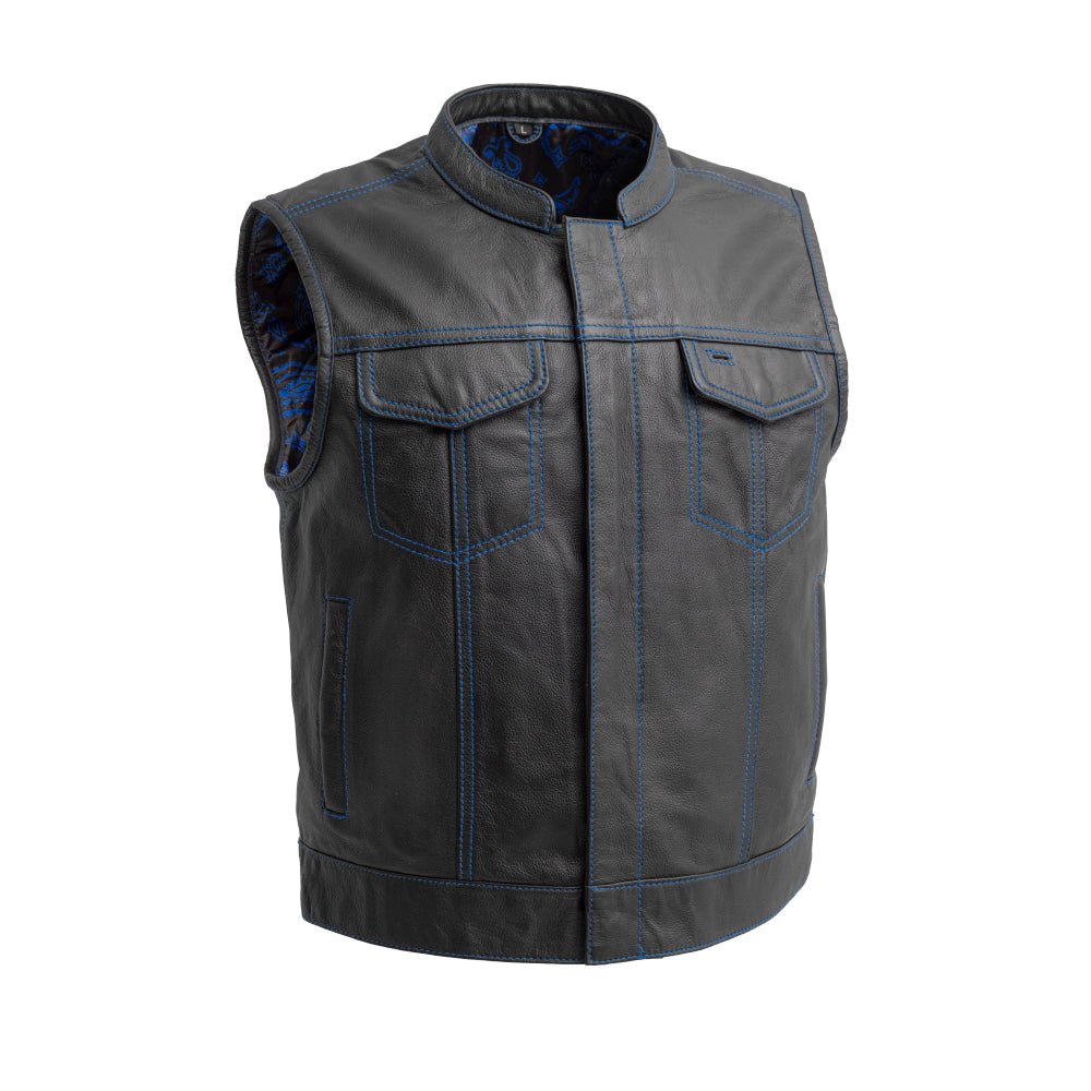 Men’s Leather Motorcycle Club Vest - Lux Ryder