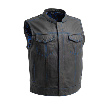 Men’s Leather Motorcycle Club Vest - Lux Ryder