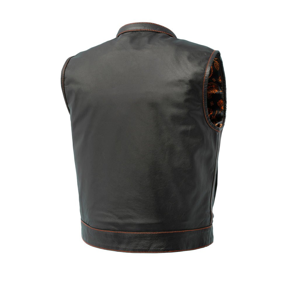 Men’s Leather Motorcycle Club Vest - Lux Ryder