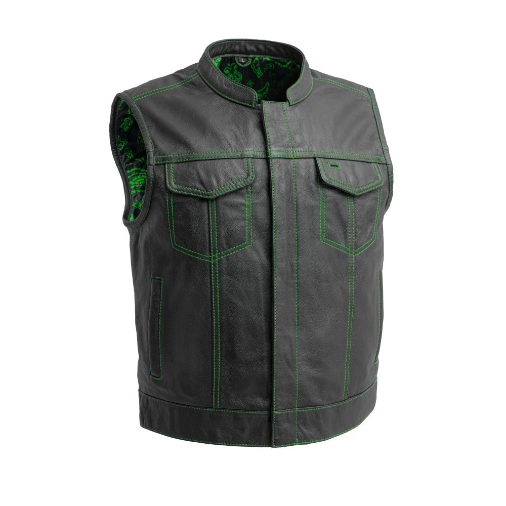 Men’s Leather Motorcycle Club Vest - Lux Ryder