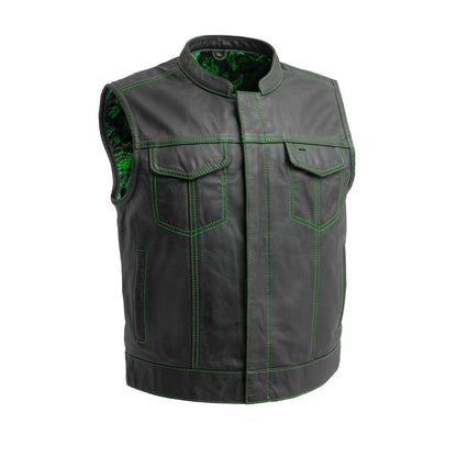 Men’s Leather Motorcycle Club Vest - Lux Ryder