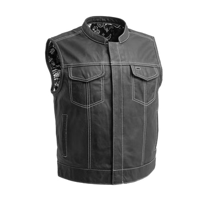 Men’s Leather Motorcycle Club Vest - Lux Ryder