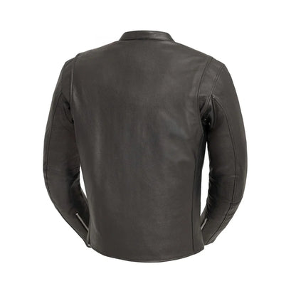 Men’s Lightweight Motorcycle Leather Jacket with Clean Minimal Design - Lux Ryder