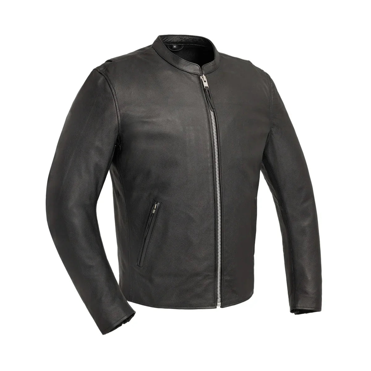 Men’s Lightweight Motorcycle Leather Jacket with Clean Minimal Design - Lux Ryder