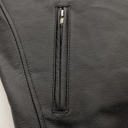 Men’s Lightweight Motorcycle Leather Jacket with Clean Minimal Design - Lux Ryder