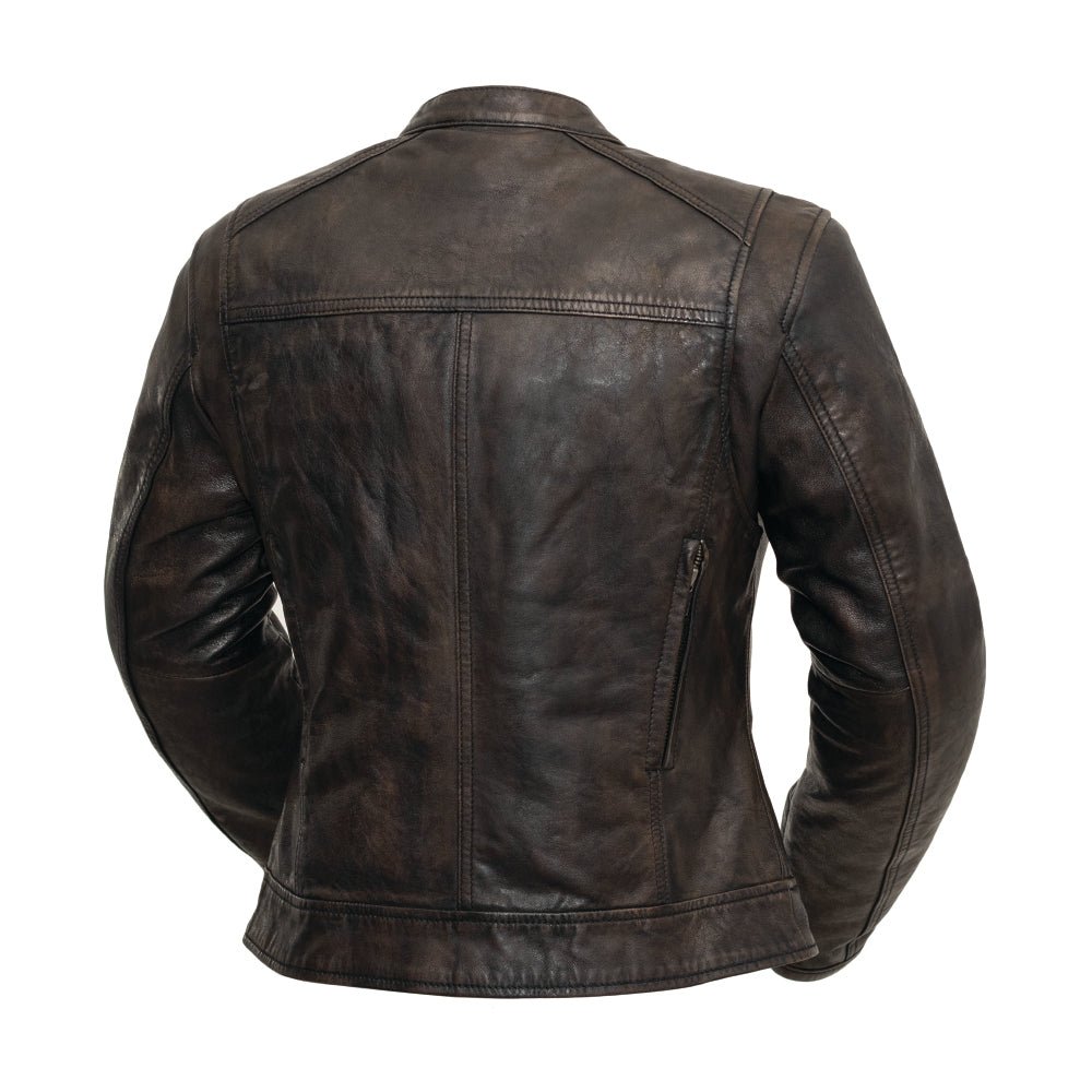 Women Leather Motorcycle Jacket with Ventilation and Thermal Liner - Lux Ryder