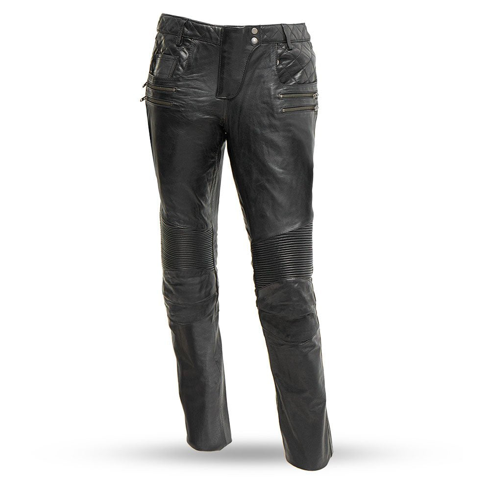 Women's Leather Riding Pants – Lightweight Biker Leather Pants for Everyday Riding - Lux Ryder