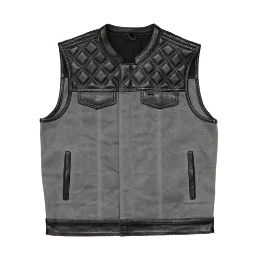 Waxed Hunt Club - Men's Motorcycle Vest (Limited Edition) Grey