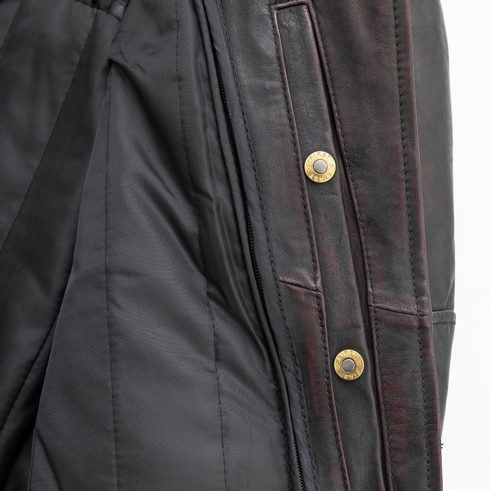Women Leather Motorcycle Jacket with Lace Detail - Lux Ryder